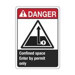 Danger Confined Space Enter By Permit Only Sign